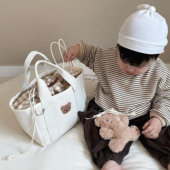sac a langer grande poche fourre tout cordon serrage